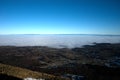 Sea Ã¢â¬â¹Ã¢â¬â¹of Ã¢â¬â¹Ã¢â¬â¹clouds on the Auvergne volcanic chain in Puy-de-Dome Royalty Free Stock Photo